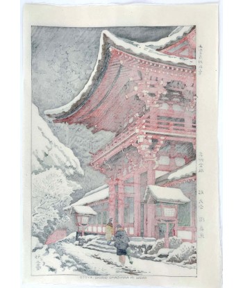 Estampe Japonaise de Takeji Asano | Neige au temple Kamigano, Kyoto en ligne des produits 