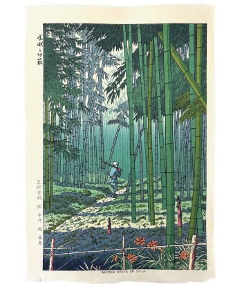 Estampe Japonaise de Takeji Asano | La Forêt de bambou de Sagano la livraison gratuite