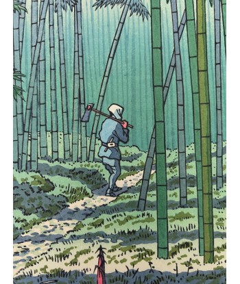 Estampe Japonaise de Takeji Asano | La Forêt de bambou de Sagano la livraison gratuite