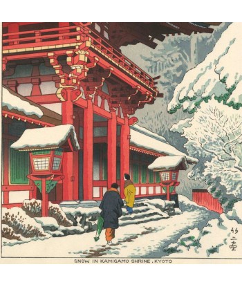 Estampe Japonaise de Takeji Asano | Neige au temple Kamigano, Kyoto en ligne