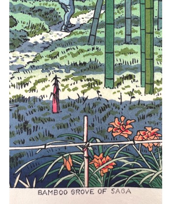 Estampe Japonaise de Takeji Asano | La Forêt de bambou de Sagano la livraison gratuite