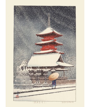 Le Temple Toshogu sous la Neige de Hasui Kawase | Reproduction Fine Art solde