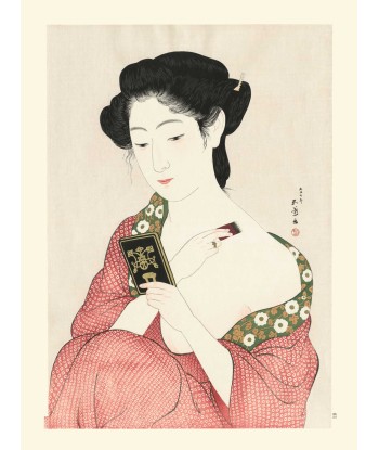 Femme s’appliquant son maquillage de Goyo Hashiguchi | Reproduction Fine Art les muscles