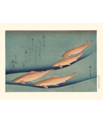 Truites de Hiroshige | Reproduction Fine Art d'Europe débarque