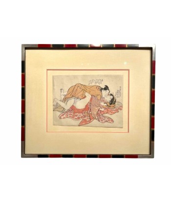 Estampe Japonaise Encadrée de Shuncho Katsukawa | Shunga - Erotique pas cher