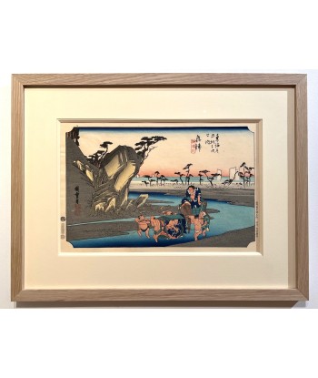 Estampe Japonaise Encadrée de Hiroshige | Le Grand Tokaido n°18 Okitsu acheter