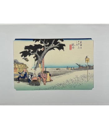 Estampe Japonaise de Hiroshige | Le Grand Tokaido n°28 Fukuroi des créatures d'habitude