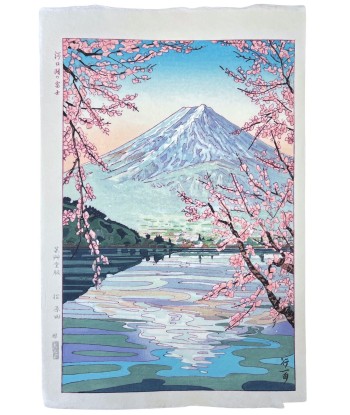 Estampe Japonaise de Okada Koichi | Mont Fuji vu du lac Kawaguchi suggérées chez