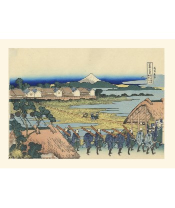 Le Mont Fuji vu du quartier de plaisir de Senju de Hokusai | Reproduction Fine Art de votre