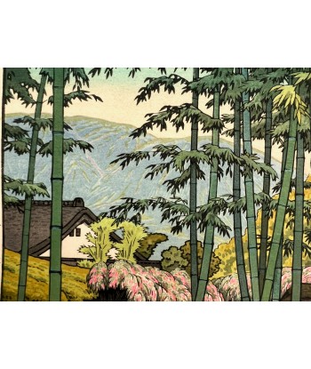 Estampe Japonaise de Yoshida Toshi | Jardin de Bambou au Musée d'Hakone shop