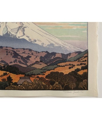 Estampe Japonaise de Yoshida Toshi | Le Mont Fuji vu de Nagaoka en Hiver Véritable concentré