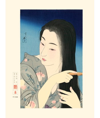 Femme se coiffant de Kotondo Tori | Reproduction Fine Art en ligne