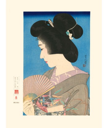 Geisha l'Eté de Kotondo Tori | Reproduction Fine Art rembourrage situé sous