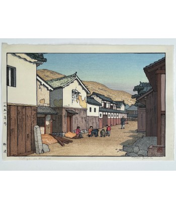 Estampe Japonaise de Yoshida Toshi | Village à Harima Dans la société mordern