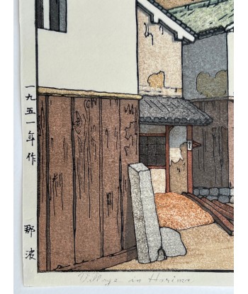 Estampe Japonaise de Yoshida Toshi | Village à Harima Dans la société mordern