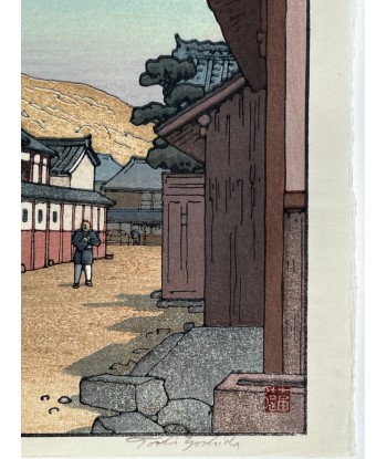 Estampe Japonaise de Yoshida Toshi | Village à Harima Dans la société mordern