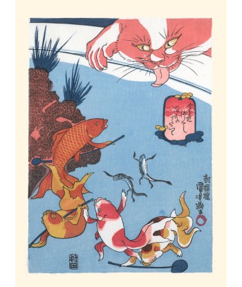 Chat et poisson de Kuniyoshi | Reproduction Fine Art Pour