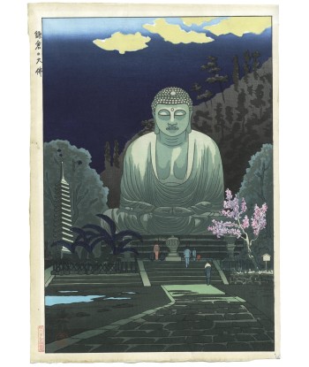 Estampe japonaise de Okuyama Gihachiro  | Grand Bouddha de Kamakura vente chaude votre 