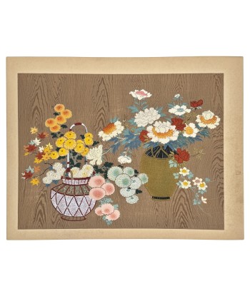 Estampe Japonaise Ecole Kano | Panier de Fleurs offre 