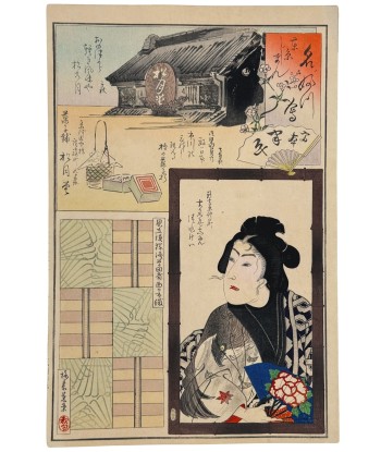 Estampe Japonaise de Kunichika | Magasin de confiseries, festival et beauté Profitez des Offres !