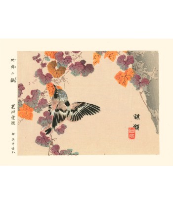 Oiseau à l'automne de Kono Bairei | Reproduction Fine Art les ctes