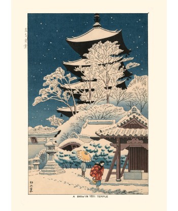 Neige au temple Toji de Takeji Asano | Reproduction Fine Art votre