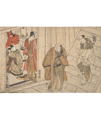 Estampe Japonaise de Toyokuni Utagawa | Série divertissement des acteurs, Préparatifs pas cher 