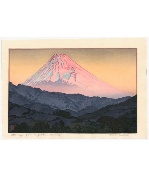 Estampe Japonaise de Yoshida Toshi | Le Mont Fuji depuis Nagaoka le Matin ou a consommer sur place