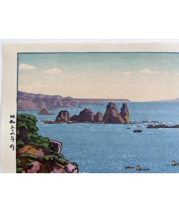 Estampe Japonaise de Yoshida Toshi | la Baie de Irozaki Par le système avancé 