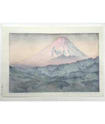 Estampe Japonaise de Yoshida Toshi | Le Mont Fuji depuis Nagaoka le Matin ou a consommer sur place