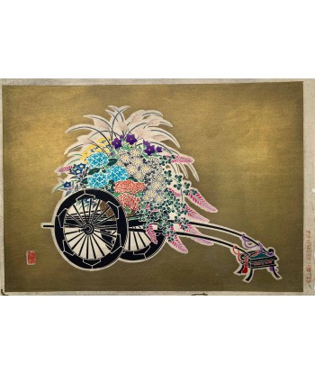 Estampe Japonaise de Tasaburo Takahashi | Chariot à fleurs n°2 - Eté Pour